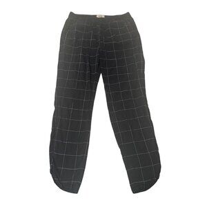 Marine Layer Womens Allison Black & White Windowpane Elastic Waist Pants Size S